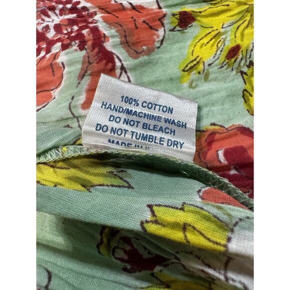 Paisley & Pomegranate Nila Rubia Hand-Block Floral Maxi Wrap Dress Teal LG - Picture 5 of 8